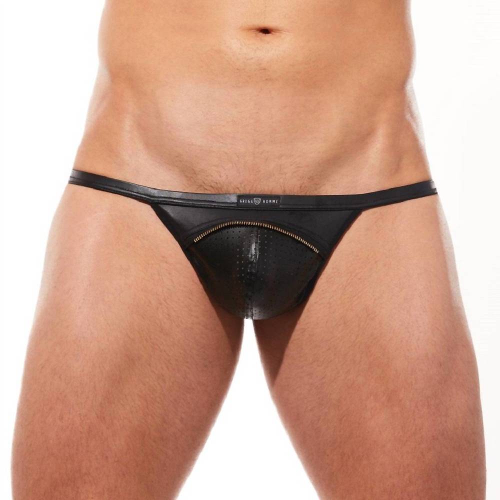 NEW GREGG HOMME men's solid gold string underwear in black